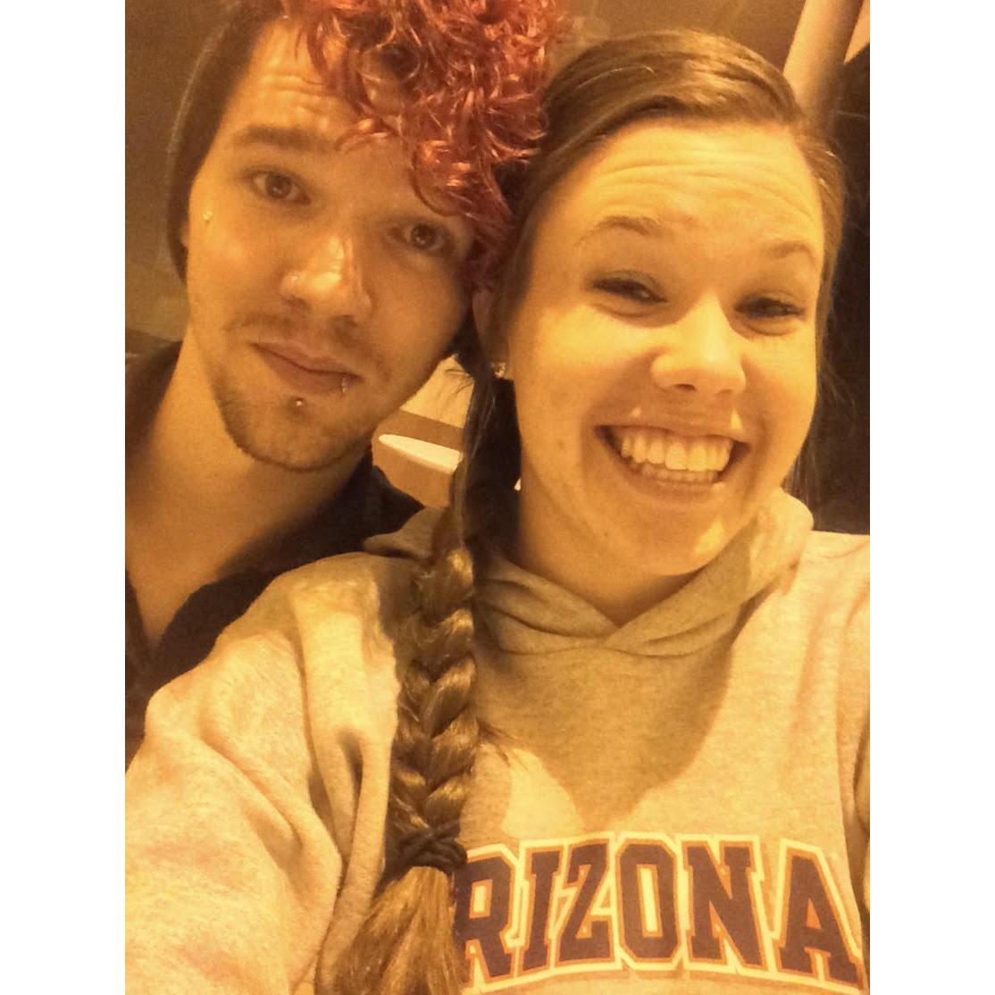 Our first photo together after we started dating in 2017