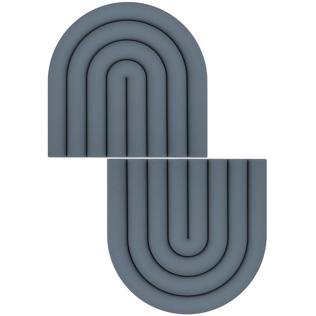 Silicone Trivets for Hot Pots and Dishes, Heat-Resistant Trivets Mats for Countertop, Cute Coasters, Modern Multi-Purpose Trivet Mat, Set of 2 (Dark Grey)