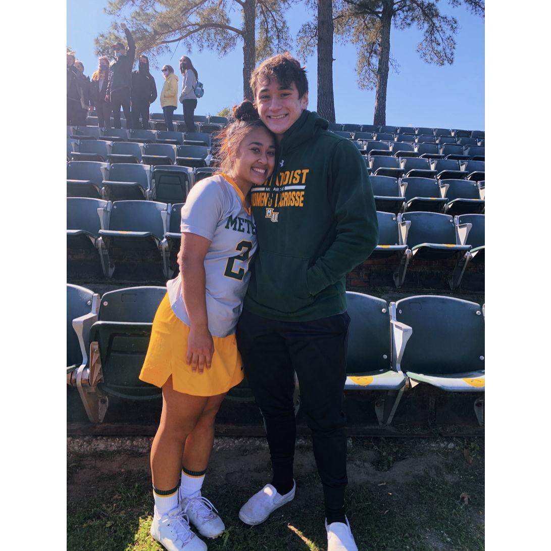 Jimmy being Julee's biggest supporter at one of her lacrosse games! April 6, 2021