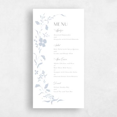 White Wedding Menu - Lynette