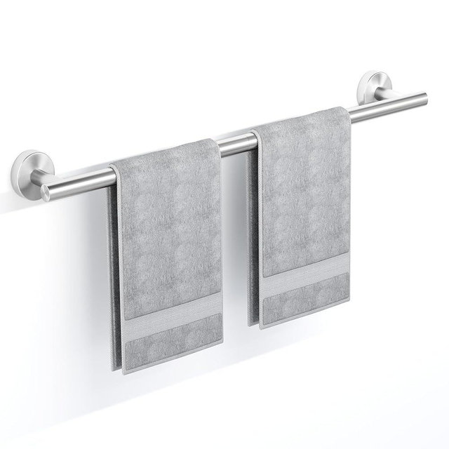 Brushed Nickel Towel Bar, 18 Inch Towel Racks for Bathroom Wall Mounted, SUS304 Stainless Steel Bathroom Towel Holder, Total Length 20.4 Inch Towel Bars