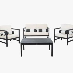 Nidhi Eucalyptus 4 - Person Patio Conversation Set with Cushions - Black