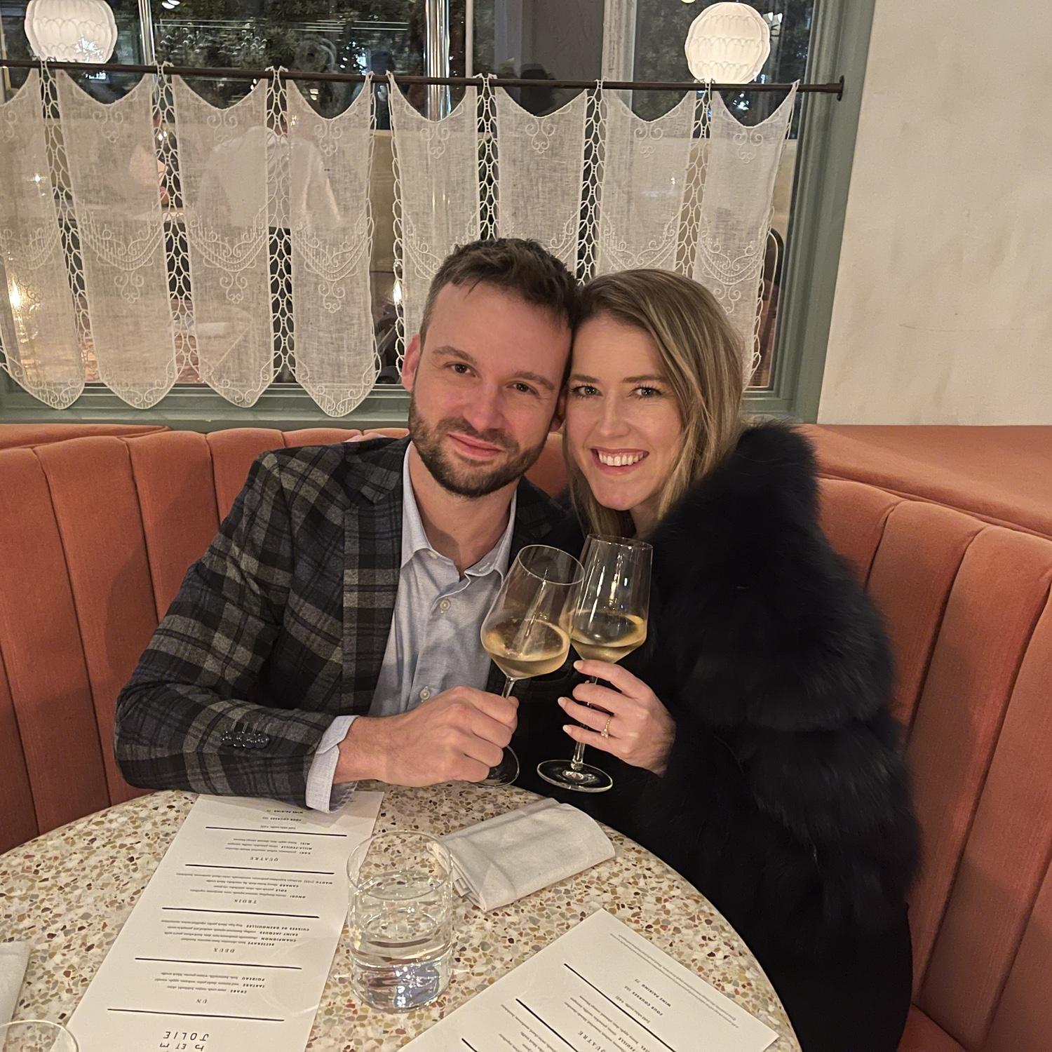 Perfect dinner right after our engagement at Jeune et Jolie. January 11, 2023