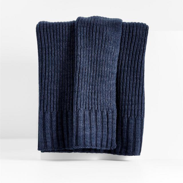 Equinox 70"x50" Deep Indigo Sweater Knit Throw Blanket