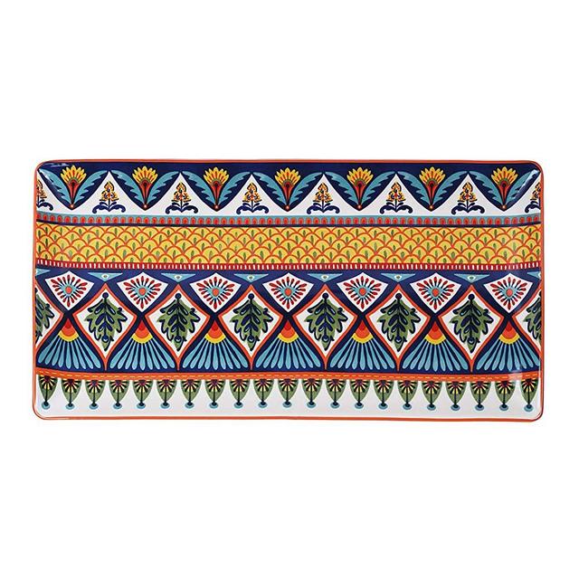 Bico Havana Ceramic 18" Rectangular Serving Platter, Microwave & Dishwasher Safe