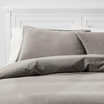 King Solid Velvet Duvet Cover Set Gray - Threshold™