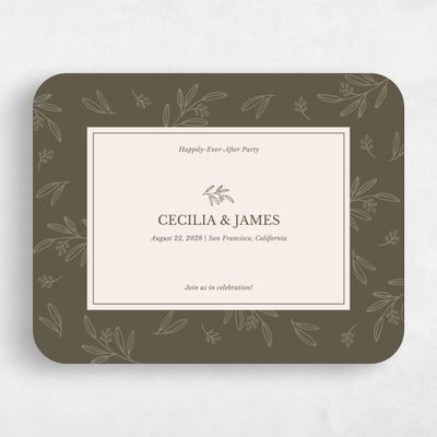 Green Rounded Wedding Save the Date - Norcross Elopement