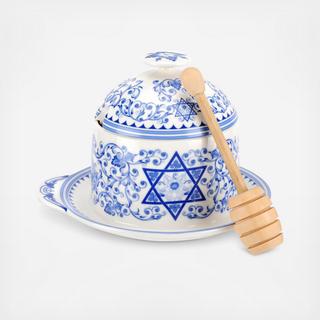 Judaica Honey Pot With Drizzler