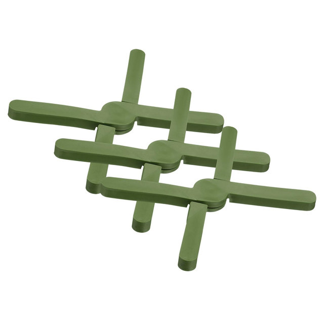 Unique Bargains Foldable Heat Resistant Non-Slip Silicone Trivet Mat for Pots Coasters Green 3 Pcs