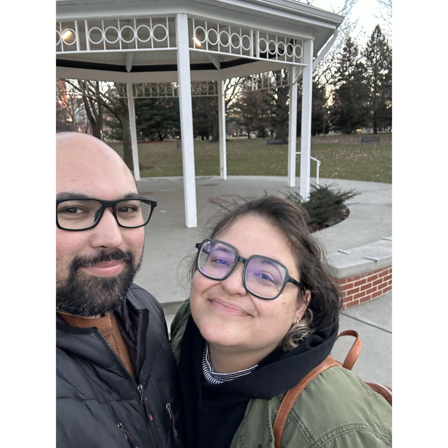 Aline proposed! January 11, 2024 at Goodale Park in Columbus, Ohio. She needle felted a pokeball and stuck the ring inside. Jake said yes :)
