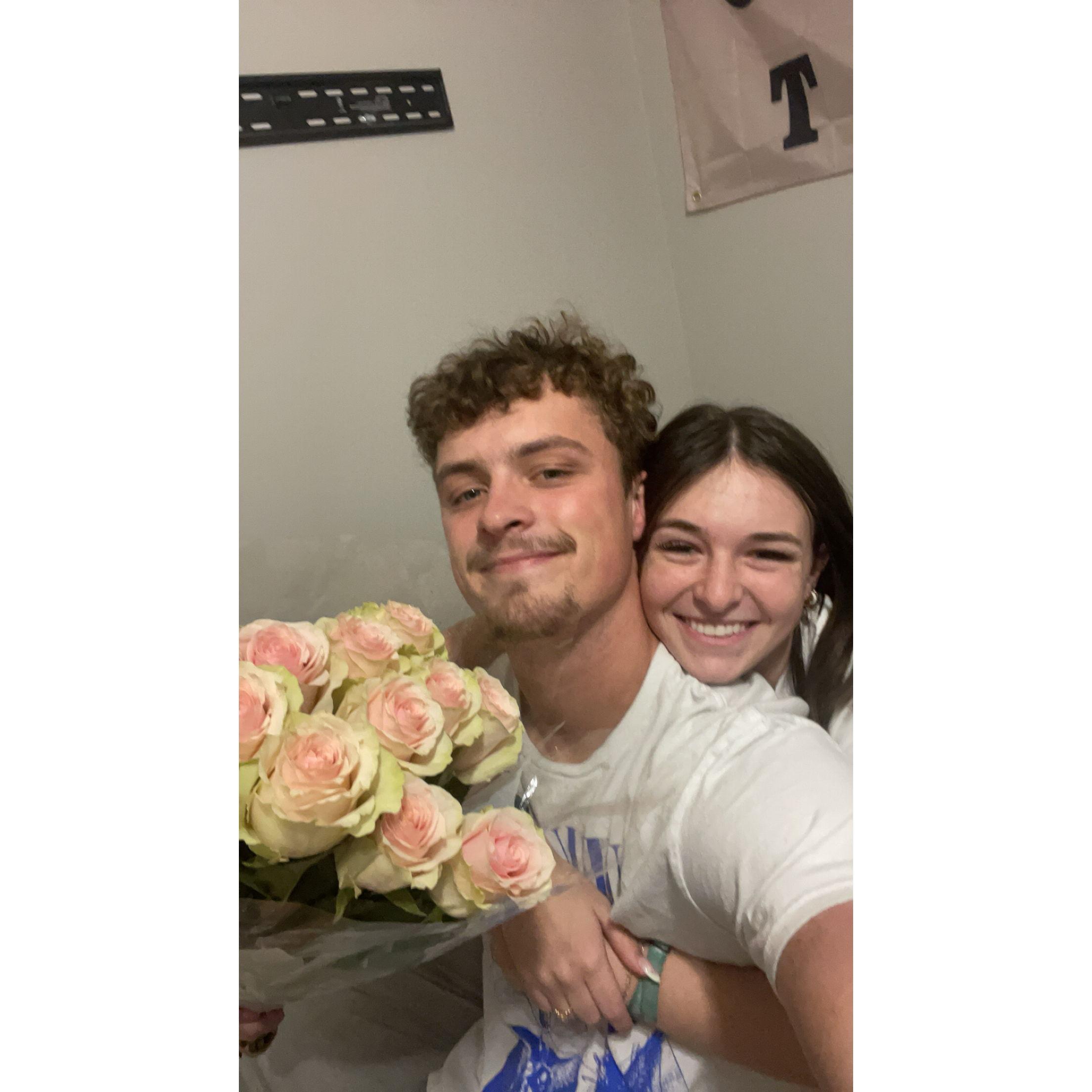The first time he got me flowers "just because"