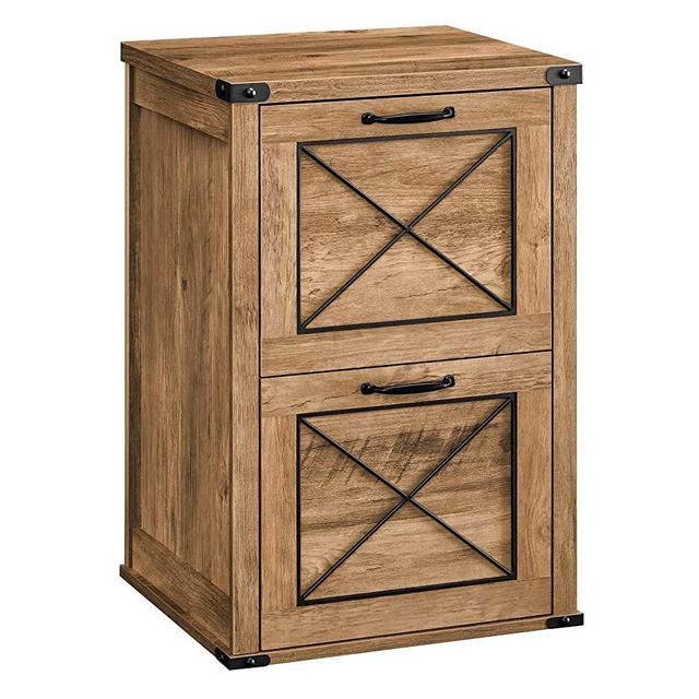VASAGLE File Cabinet, Filing Cabinet with 2 File Drawers, Printer Stand, Fit A4, Letter Size, Hanging File Folders, Modern Farmhouse Style, for Home Office, Study, Rustic Walnut UOFC048T41