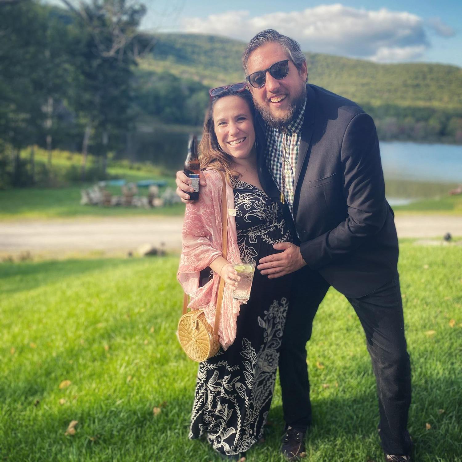 Bellies and bottles poppin at Tim & Issy's wedding in the Catskills last September