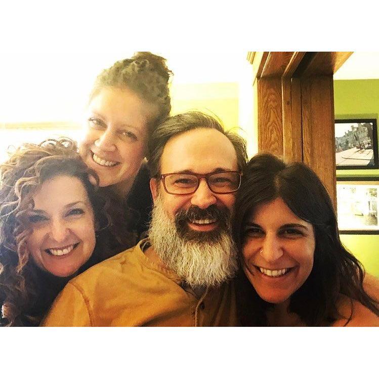 With two of Justin's three sisters!