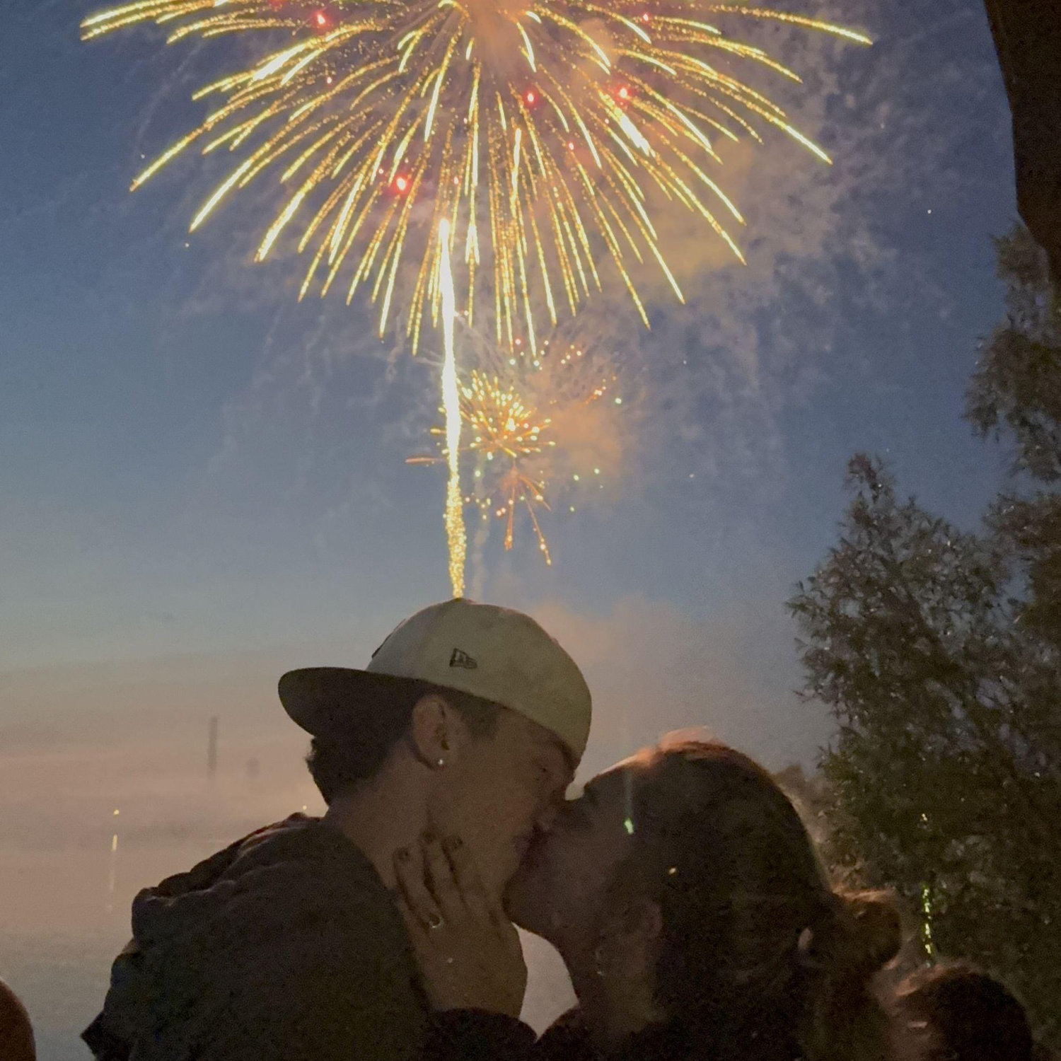 Kissing under the fireworks :)