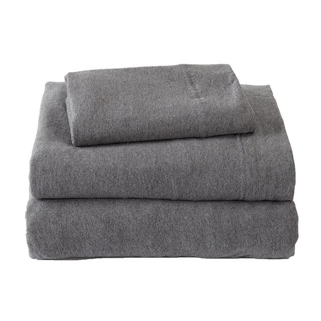 Jersey Knit Sheets. All Season, Soft, Cozy Full Jersey Sheets. T-Shirt Sheets. Jersey Cotton Sheets. Heather Cotton Jersey Bed Sheet Set. (Full, Charcoal)