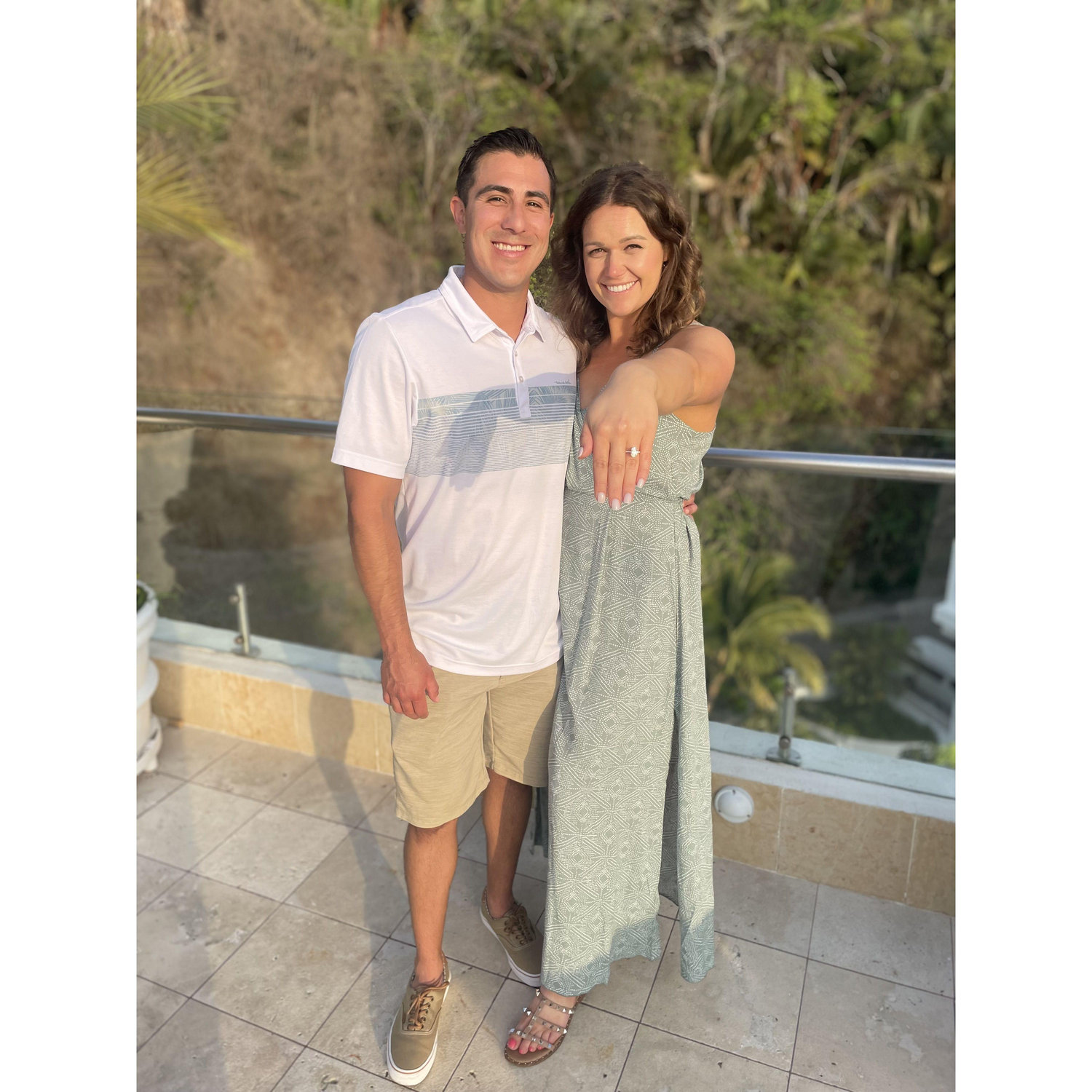 After we got engaged, we headed to this beautiful rooftop bar in the  city to celebrate!