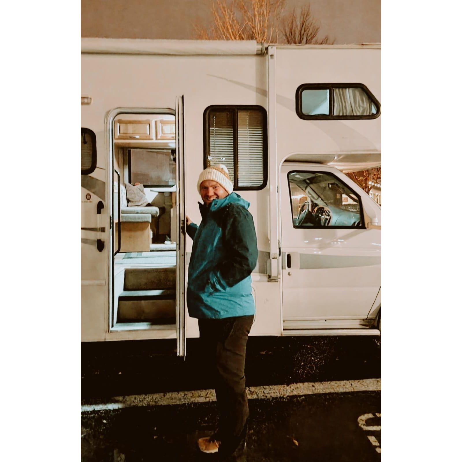 Coming home after fun night in local bar in Jackson Hole, Wyoming.