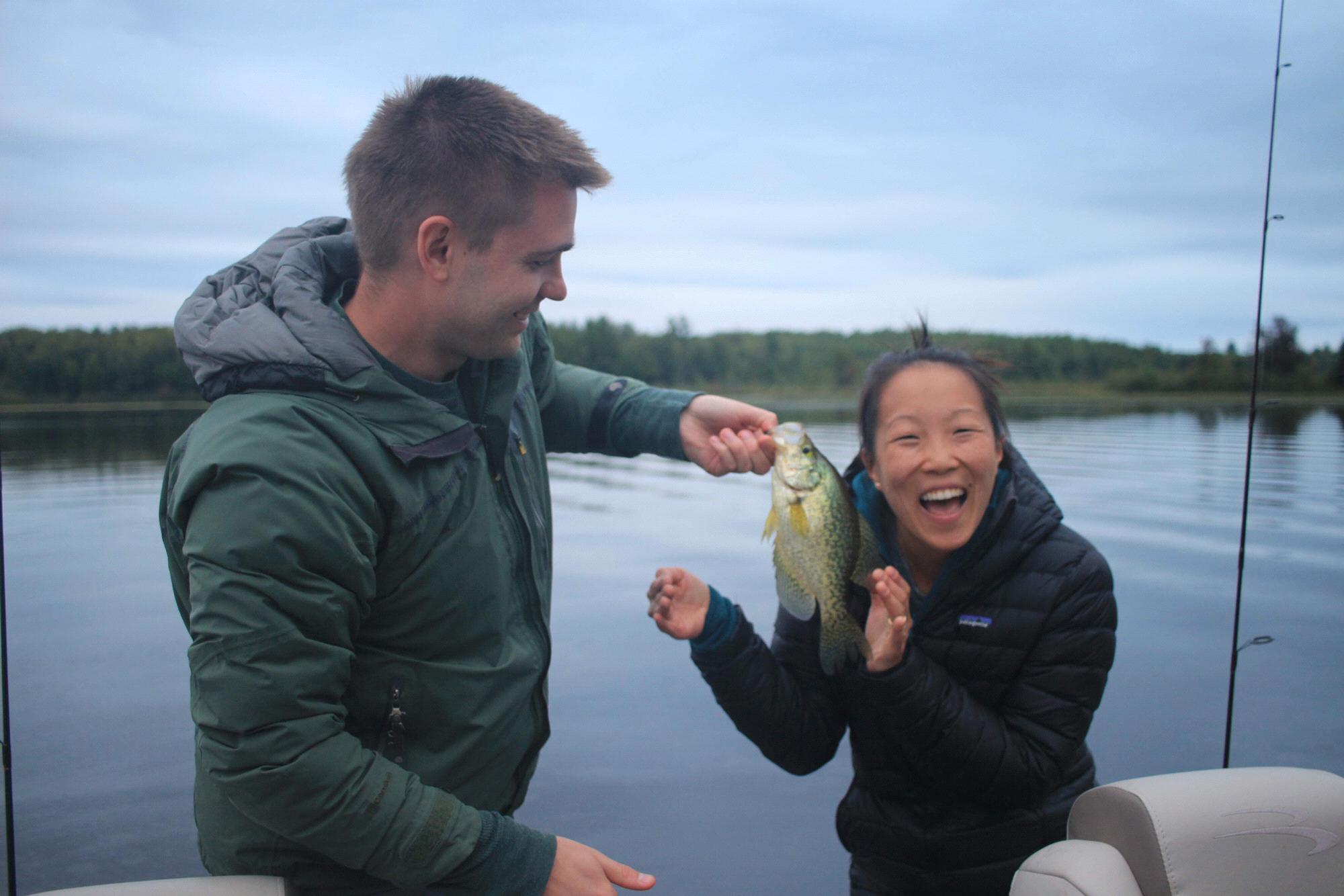 Amanda's first catch!