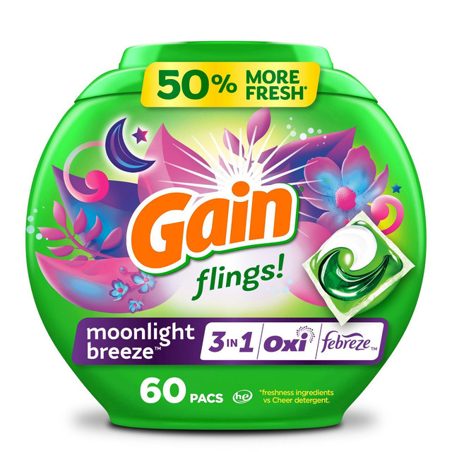 Gain Moonlight Breeze Flings Laundry Detergents - 60ct