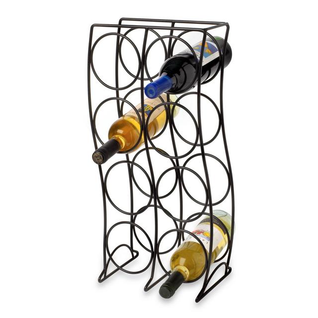 8-Bottle Metal Wine Rack - Black