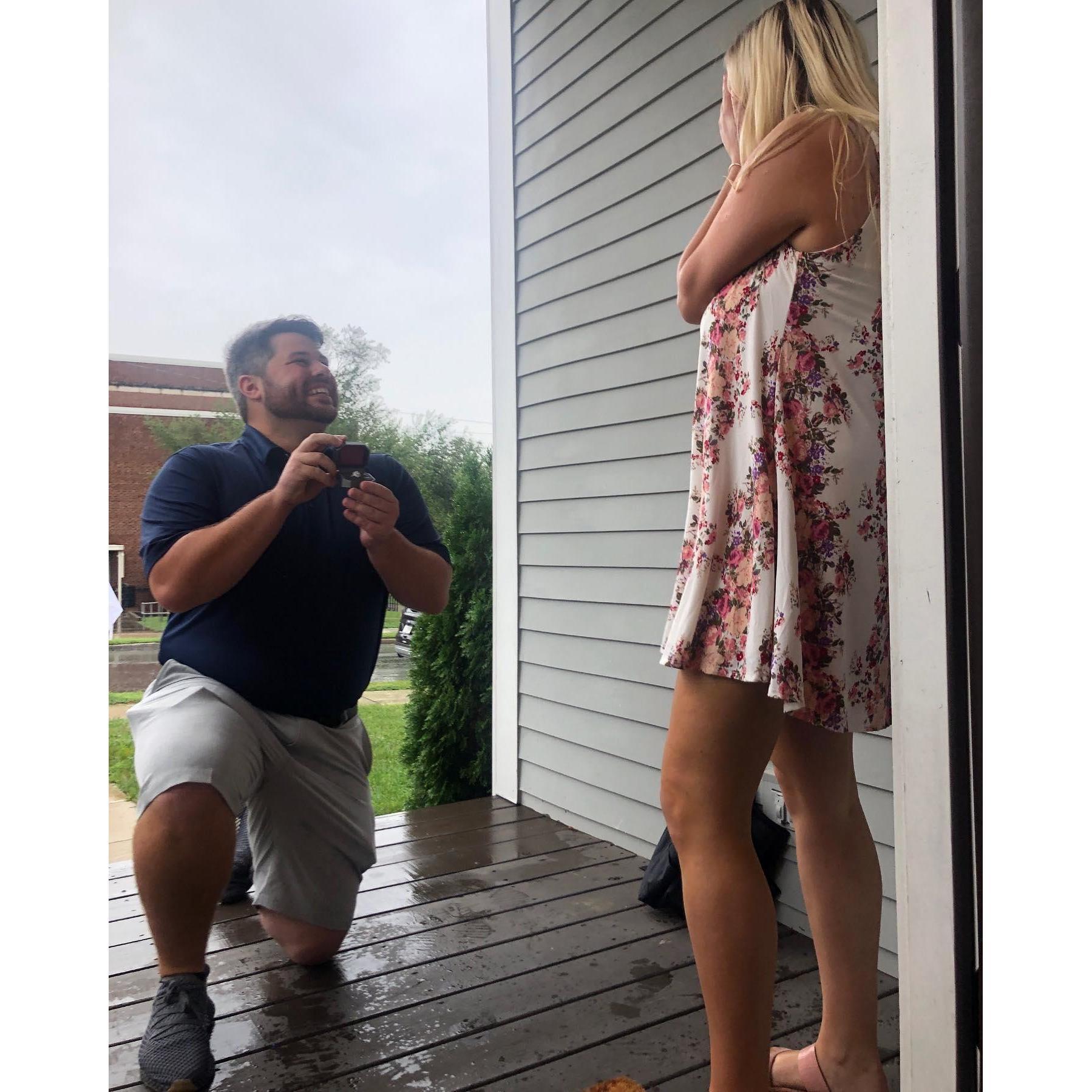 When he got down on one knee