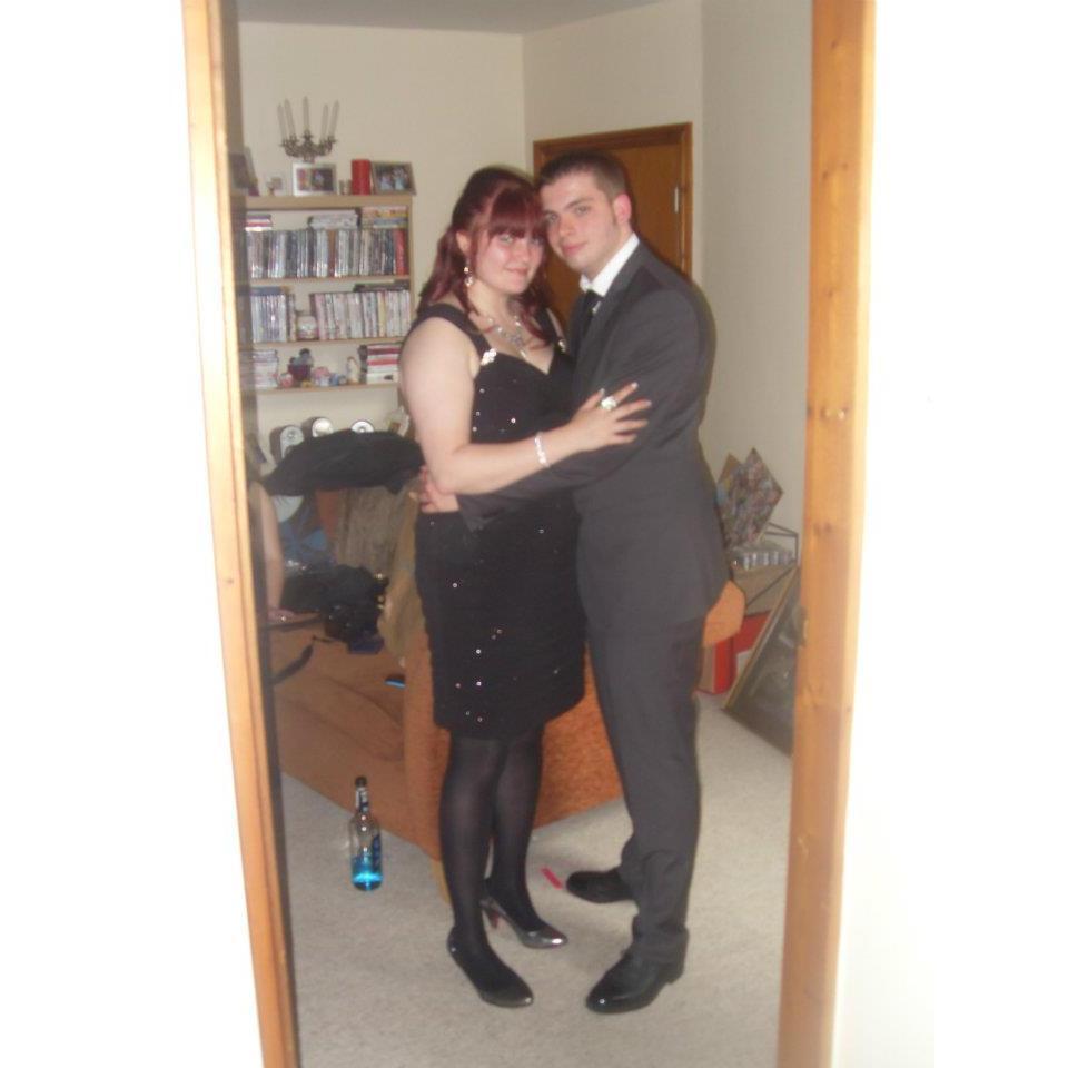 Before heading out to Chloe's sixth form prom - standing in the living room of the flat that would later be our first flat together.