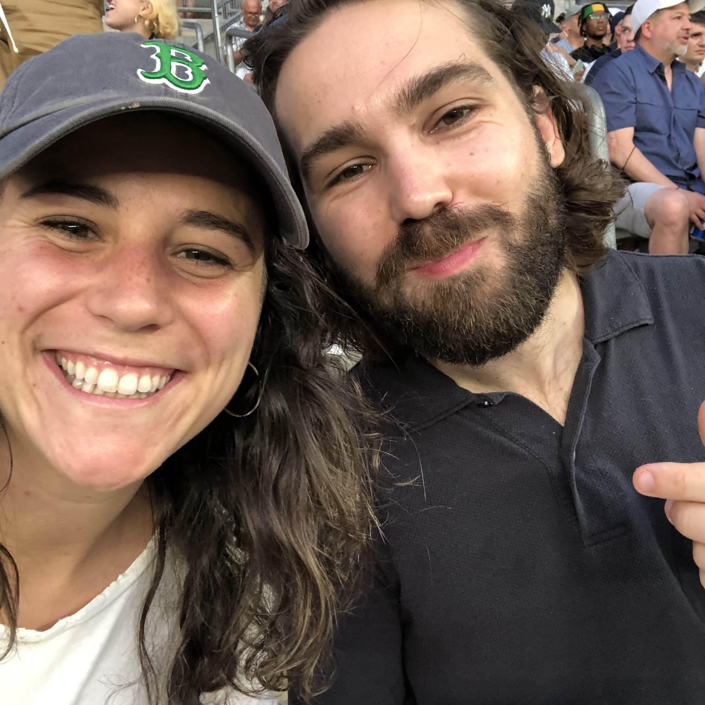 Red Sox Yankee's Game at Yankee Stadium NY June 2021. Alex scared for his life with MK in a Red Sox hat