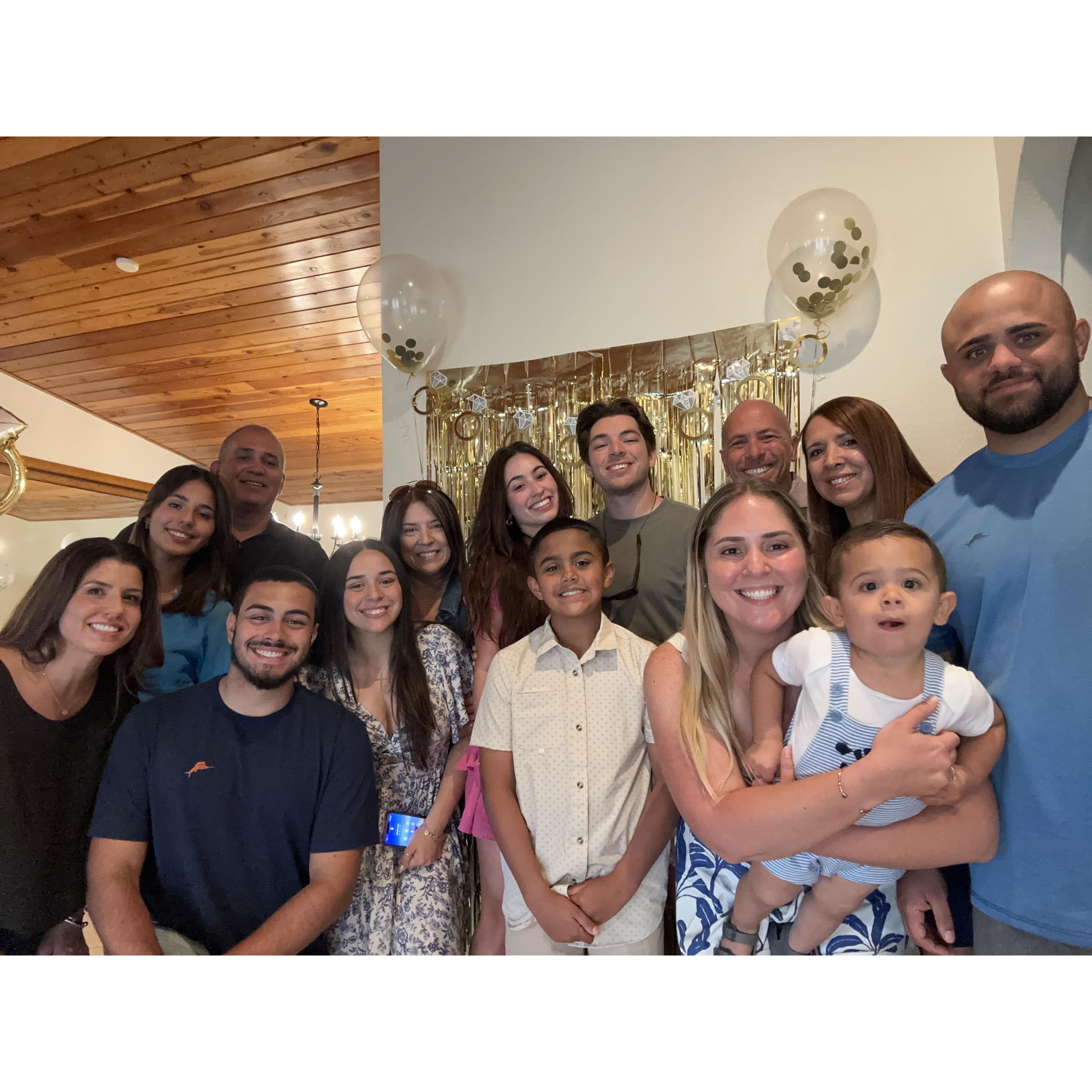 Our family gathered together hours after the official sunrise proposal!