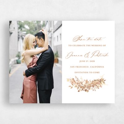 Dark Rust, Orange Wedding Save the Date - Blosser Photo
