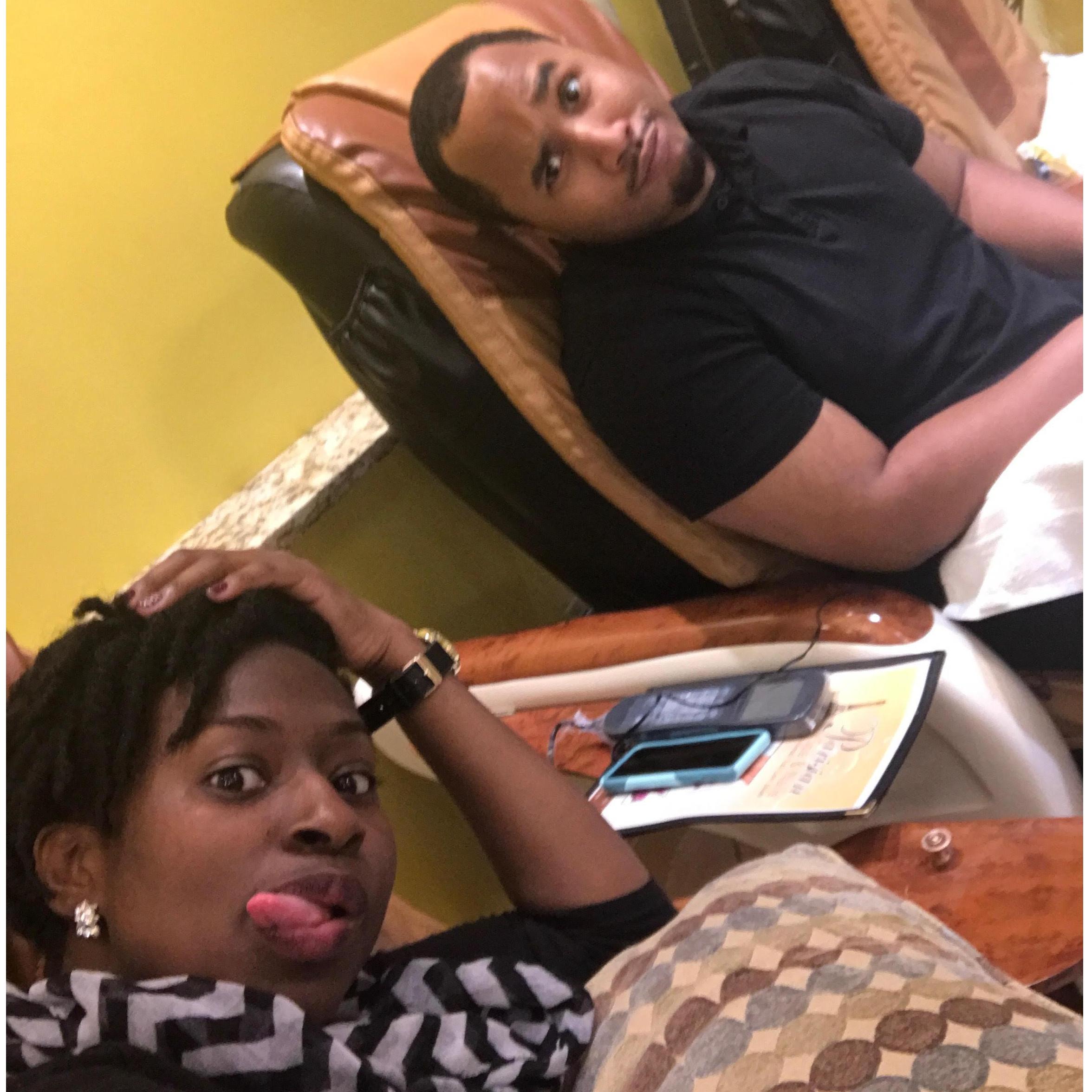Did date night a little different and took Josh to get his first pedicure. Circa 2016