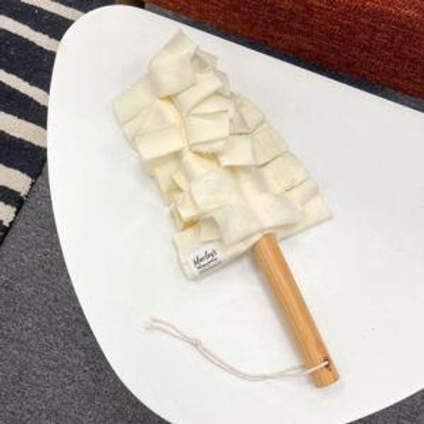 Washable Duster: Organic Cotton Fleece - Cream with Handle