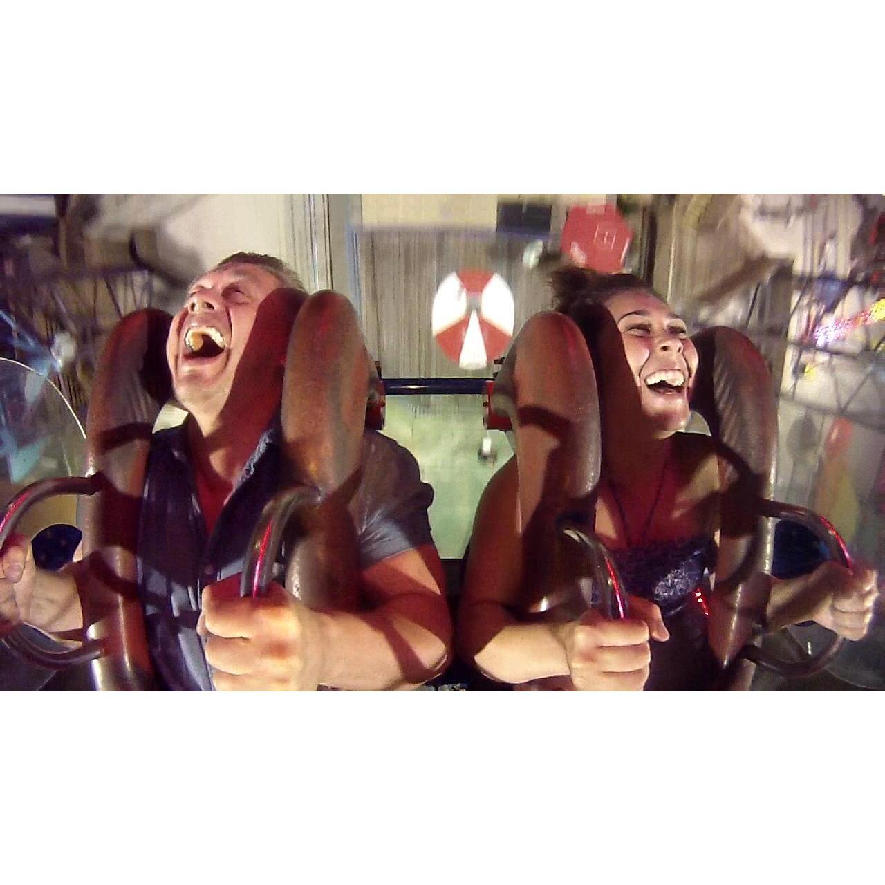 Some crazy slingshot ride at Myrtle Beach, South Carolina