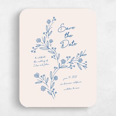 Beige Rounded Wedding Save the Date - Larian Portrait