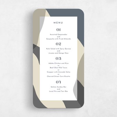 Grey Rounded Wedding Menu - Everly