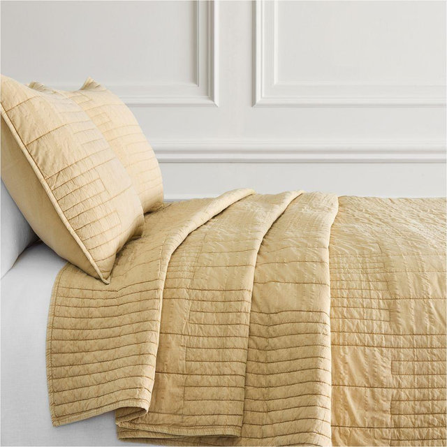 Parks Garment Washed Cotton Quilt Full/Queen, Straw
