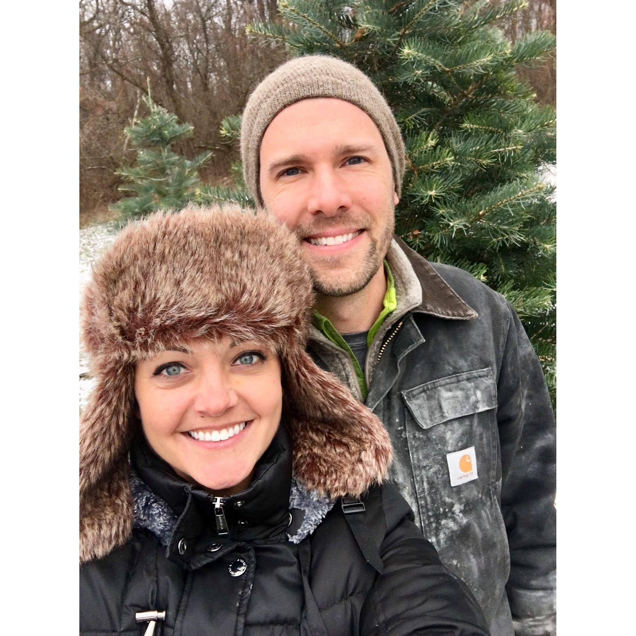 Cutting down our first Christmas tree