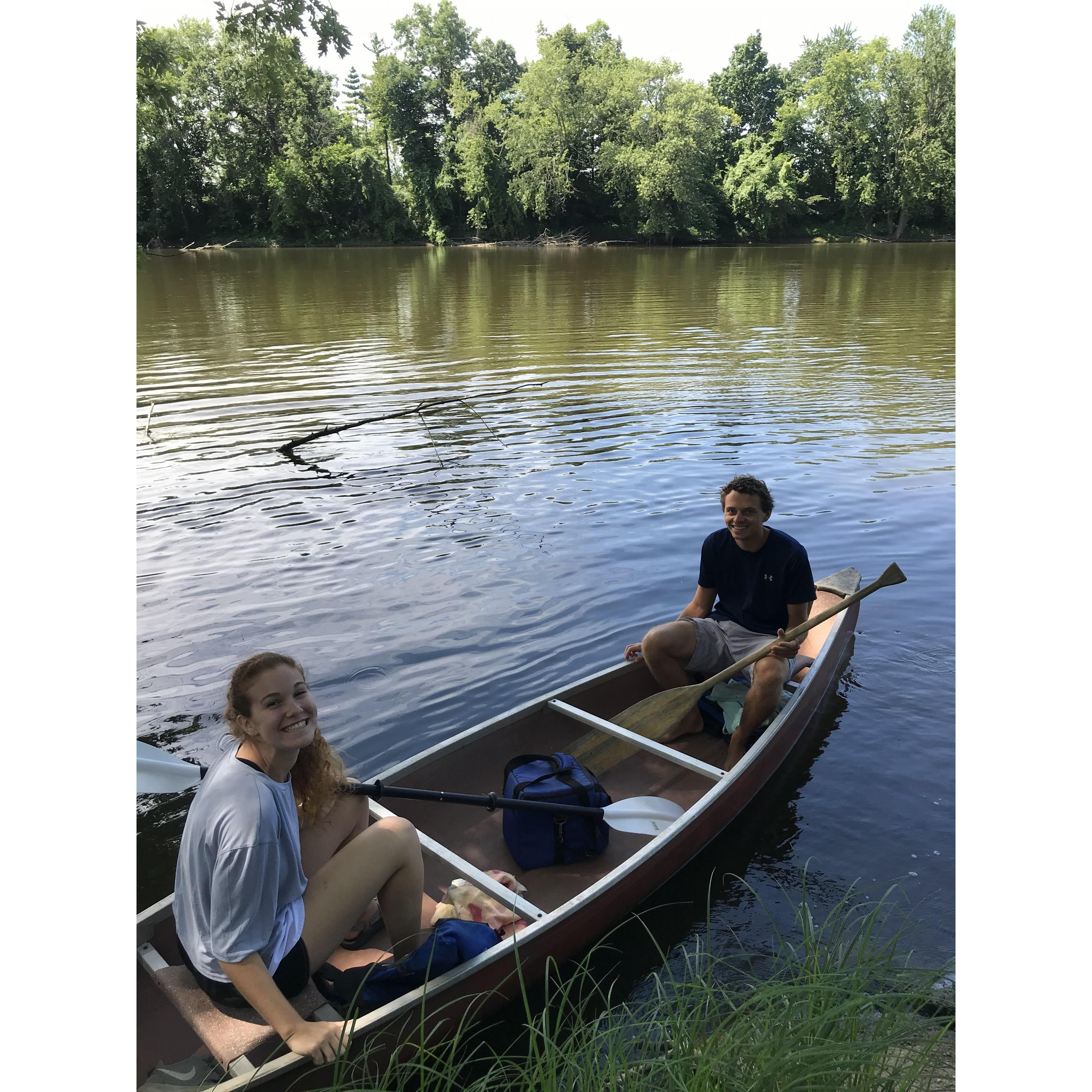 canoe-ing for julia's birthday! we love being outdoors and on water together.