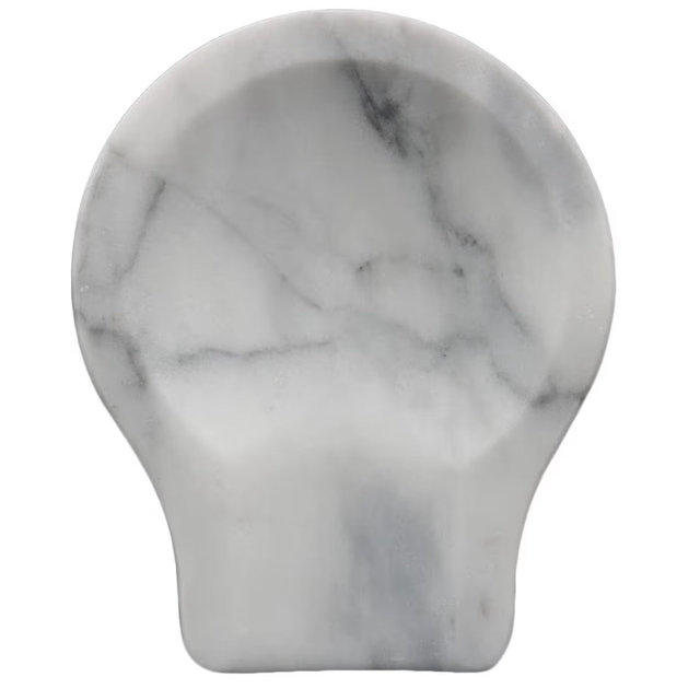 Marble Spoon Rest for Kitchen Counter, Cooking Utensil Holder for Stove Top, Spatula, Tongs Holder with Non-Slip Silicone Feet, 1 Pack