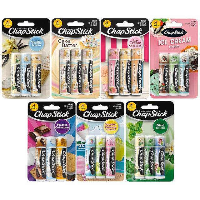 ChapStick Lip Balm, Oh-So-Sweet Bundle, 21-Pack – Cake Batter, Vanilla & Mint Favorites, Ice Cream, S’Mores & Vacation Getaway Collections, Birthday Gifts, Party Favors, 0.15 Oz
