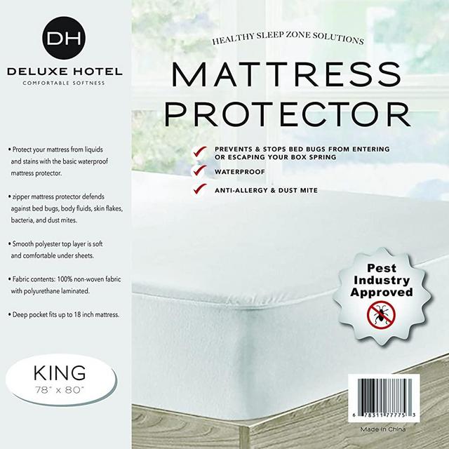 Ultimate Bed Bug Blocker Zippered Waterproof Mattress Protector - 10 YEAR WARRANTY! (King)