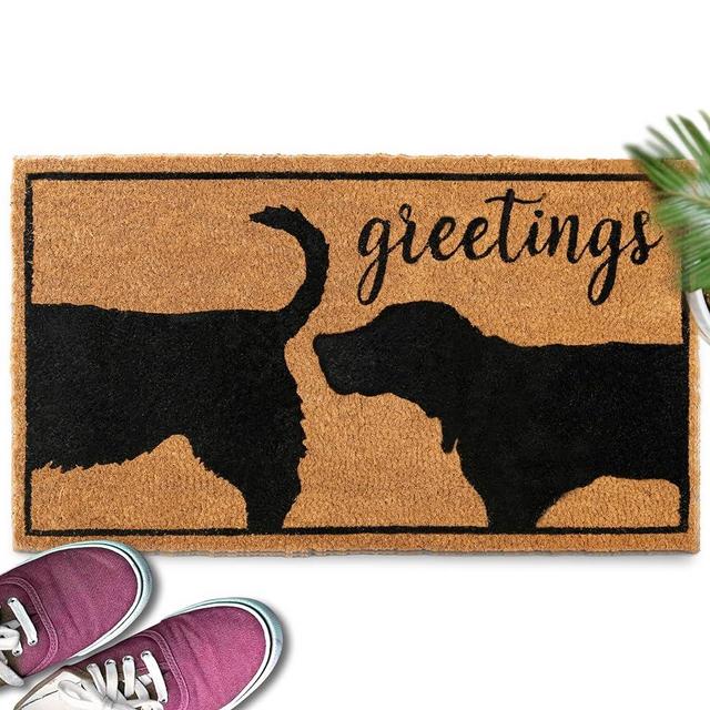 Funny Dog Greetings Dog Door Mat 30x17 Inch, Funny Dog Welcome Mat, Welcome Mat Dog, Dog Front Door Mat, Dogs Welcome Coir Mat, Dogs Welcome Door Mat, Dogs Welcome Entrance MatDoormats