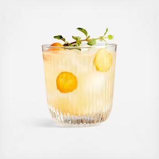 Niels Etched Double Old Fashioned Glass, Set of 4