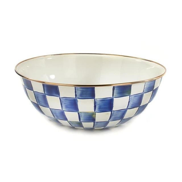 MacKenzie-Childs Royal Check Enamel Everyday Bowl, Serving Bowls for Entertaining, (Extra Large)