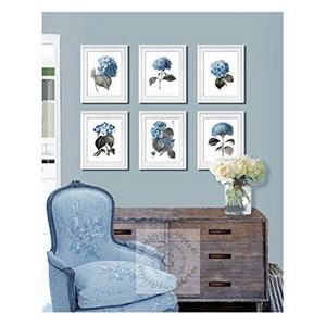 Blue Hydrangea Prints Set of 6