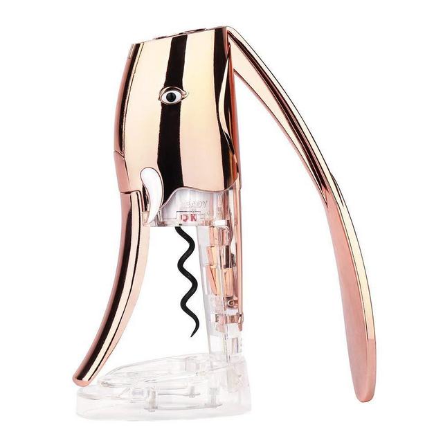 AIBSI Wine Bottle Opener Personalized Corkscrew Accessories 3-Pack Elephant Foil Cutter, Best Gifts for Sommeliers, Waiters and Bartenders, Rosegold