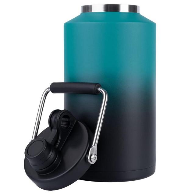 Kerilyn Insulated Gallon Jug with Handle, One Gallon, 128oz Stainless Steel, Large Double Vacuum Water Bottle for Hot & Cold Drinks, Wide Mouth, Sweat Proof, Great for Travel, Camping, Blue Gradient