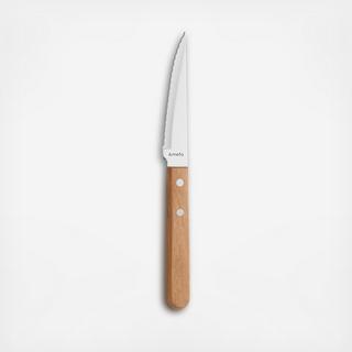 Natural Wood Steak Knife, Set of 6
