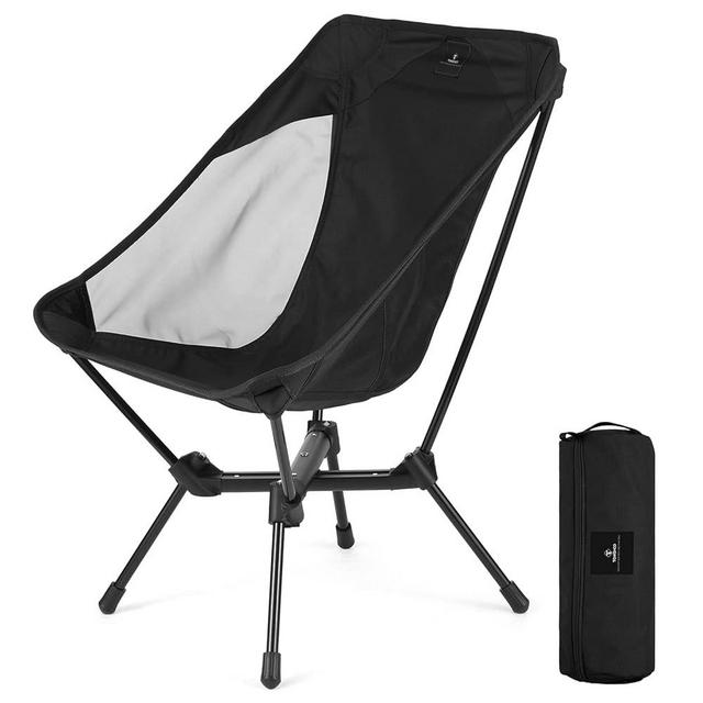 TOMSHOO Portable Camping Chairs Lightweight Folding Chair Outside, Compact Beach Chairs for Adults Adjustable Height Foldable Chair for Backpacking, Travel, Hiking, Fishing, Supports 350 Lbs