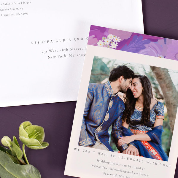 Chesley Portrait | Dusty Purple | Zola Wedding Invitations